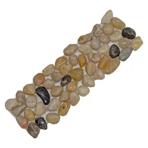 Woodside Pebble Strip Garden Lawn Border Edging (8 PACK) - MIXED STONE