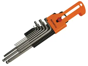 Faithfull HBG-M009 Long Arm Ball End Hex Key Set, 9 Piece (1.5-10mm) FAIHKS9MBLA