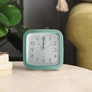 Quartz Movement / Crystal Alarm Tabletop Clock Mint Green