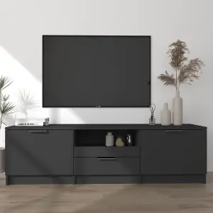 Berkfield TV Cabinet Black 140x35x40 cm Engineered Wood