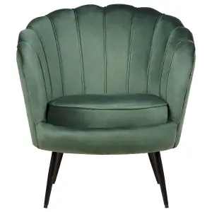 Beliani Retro Armchair LOVIKKA Velvet Green