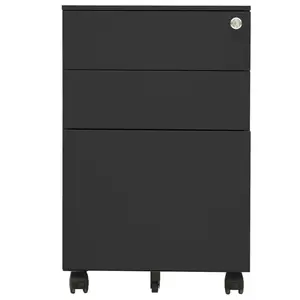 Harshi 45cm Wide 3 -Drawer Mobile Steel File Cabinet Anthracite