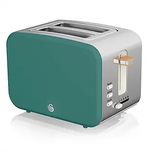 Swan Nordic Pine Green 1.7L Kettle, 2 Slice Toaster & 20L Digital Microwave Set