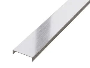 ILCOM decorative profile U 40mm x 2440mm x 0.6mm Silver Brushed Stainless Steel