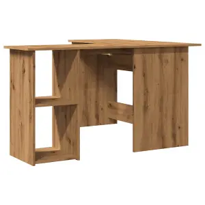 Berkfield Corner Desk Artisan Oak 120x140x75 cm Engineered Wood