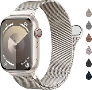 Patented Milanese Loop Compatible With Apple Watch Straps 46mm 38mm 40mm 41mm 42mm 44mm 45mm 49mm For Women Men, Magnetic Bands For Iwatch Strap