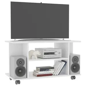 Berkfield TV Cabinet with Castors White 80x40x40 cm Engineered Wood