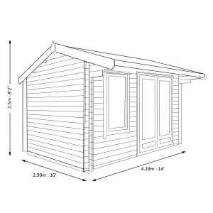 Shire Marlborough 10x14 ft Toughened glass & 1 window Apex Wooden Cabin