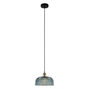 Luminosa Industrial And Retro Hanging Pendant Blue 1 Light , E27