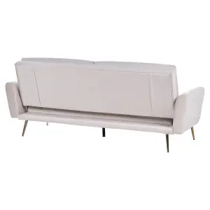 Sofa Bed VETTRE Light Beige Velvet