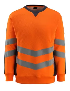 Mascot Safe Supreme Wigton Sweatshirt (Hi-Vis Orange/Dark Navy)  (Medium)