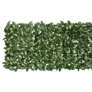 Berkfield Balcony Screen with Dark Green Leaves 600x75 cm