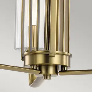 Luminosa Kichler Kimrose Multi Arm Pendant Ceiling Light Brushed Natural Brass