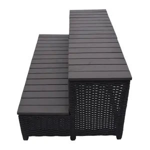 Canadian Spa Company Brown Rattan Rectangular Straight step (D) 114cm x (H) 55cm