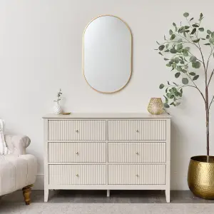 Melody Maison Gold Oval Frame Wall Mirror 80cm x 50cm