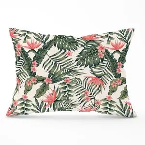 Dark Tropical Green Leaves Cushions 33cm x 48cm