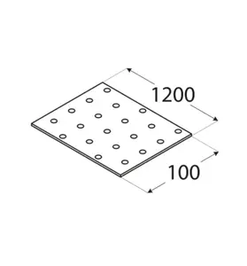 Pack of 1 - Heavy Duty Galvanised 2mm Thick Flat Jointing Mending Flat Metal Nail Plate 1200x100mm