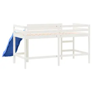 Berkfield Kids' Loft Bed with Slide White 90x200 cm Solid Wood Pine