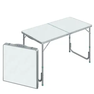 Outsunny 4ft Aluminium Portable Folding Camping Picnic Table Outdoor Garden