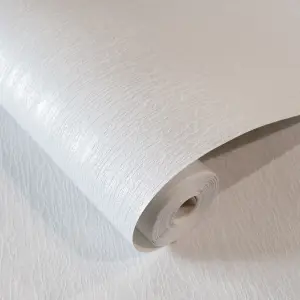 Galerie Universe White Mercury Metallic Plain Texture Wallpaper Roll