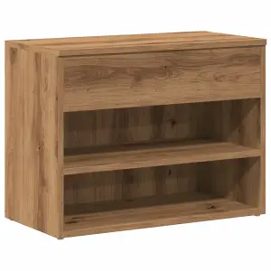 Berkfield Shoe Bench Artisan Oak 60x30x45 cm Engineered Wood