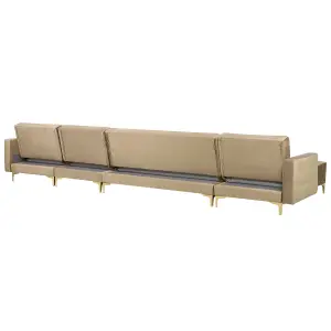 Large Sofa ABERDEEN Sand Beige Velvet Reversible