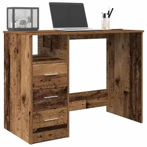 Berkfield Desk Old Wood 102x76x50 cm Engineered Wood