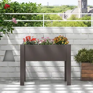 Costway Raised Bed Grow Box 53L Self-Watering Planter Box Stand w/ Water Level Monitor