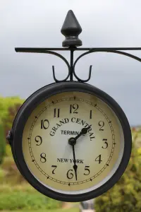 Grand Central Double Sided Garden Clock -for Outdoor or Indoor Use.