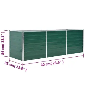 Berkfield Garden Raised Bed Galvanised Steel 240x80x77 cm Green