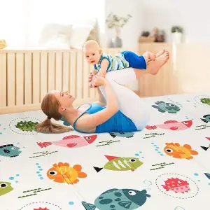 180x200x1 cm Foldable Baby Foam Play Mat Double-Sided Crawling Mat