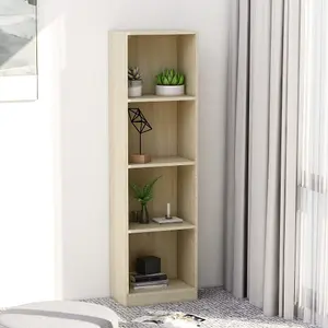 Berkfield 4-Tier Book Cabinet Sonoma Oak 40x24x142 cm Engineered Wood