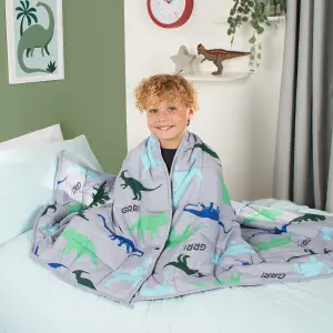 Weighted Blanket Kids Dino Sensory Sleep Therapy Anxiety Soft Teddy Fleece Throw