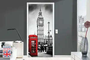 Walplus London Door Mural Sticker Europe Size 90Cm X 200Cm Home Decorations