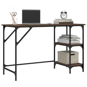 Berkfield Desk Brown Oak 120x50x75 cm Metal and Engineered Wood