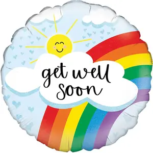 Oaktree Get Well Soon Rainbow Foil Balloon Multicoloured (One Size)