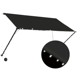 Berkfield Retractable Awning with LED 250x150 cm Anthracite