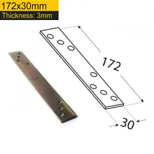 Heavy Duty 3mm Thick Yellow Galvanised Flat Connecting Jointing Mending Plate 172x30mm