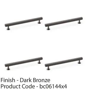 4 PACK - Straight Square Bar Pull Handle - Dark Bronze 192mm Centres SOLID BRASS Drawer