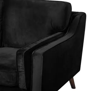 2 Seater Velvet Sofa Black LOKKA