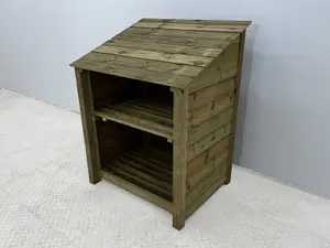 Wooden Premium Tongue & Groove Log Store (W-99cm, H-126cm, D-88cm) With Kindling Shelf