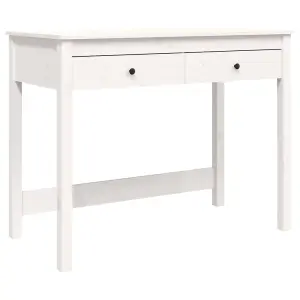 Berkfield Desk with Drawers White 100x50x78 cm Solid Wood Pine