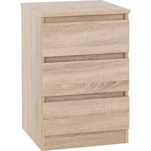 Braunstein 3 Drawer Bedside Table Sonoma Oak