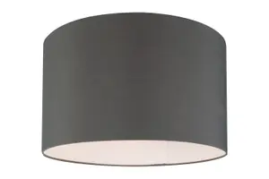 GoodHome Kpezin Dark grey Fabric dyed Light shade (D)40cm