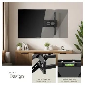 Television Bracket - 26-75 inch screens, extendable, tilt, swivel TV wall mount - black