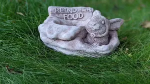 Stone Cast Christmas 'Reindeer Food' Pot/Bowl Garden Ornament