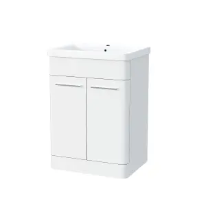 Nes Home Afern 600mm Vanity Unit Cabinet and Wash Basin White