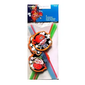 Riethmuller Characters Disposable Straws (Pack of 8) Multicoloured (One Size)