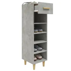 Berkfield Shoe Cabinet Concrete Grey 30x35x105 cm Engineered Wood