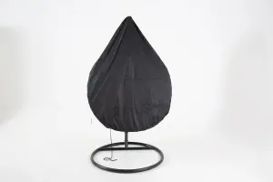 Black Onyx hanging egg chair with rain cover